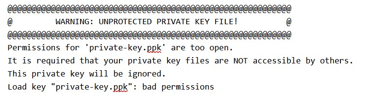 windows bad permission for ec2 key